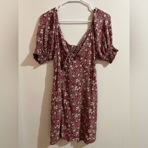 Floral Puff Sleeve Mini Dress